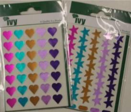 Ivy Self Adhesive Labels - Stars / Hearts | | Mayfair Stationers