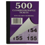 Cloakroom and Raffle Tickets 1-500, Pack of 12 books