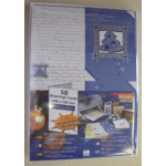 Decadry Christmas Cards Silver Blue Christmas Tree. 148 x 105mm. Pack of 50 Cards, 50 Envelopes and 56 Labels