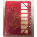 Snopake Elasticated 8 Part File, Red