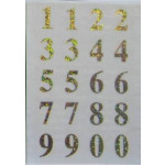 Ivy Self Adhesive Numbers 0 - 9 Holographic Gold
