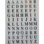 Ivy Self Adhesive Letters A-Z. Metallic Gold on 10mm clear background