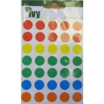 Ivy Self Adhesive Labels. Size 13mm diameter. Assorted colours. Pack of 140
