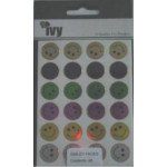 Ivy Self Adhesive Smiley Faces. Holographic. Assorted colours. 16mm. Pack of 48. Each