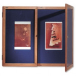 Nobo Glazed Notice Board, Wood Frame, Blue, 1200x900mm
