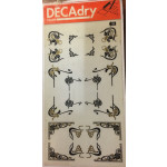 Decadry Super Transfers, individual sheets, Black/Gold, Each