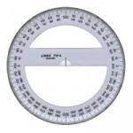 Linex Circular Protractor European Stand, 400 Grads, Diameter:150mm, Thickness:2mm