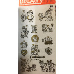 Decadry Super Transfers, individual sheets, Black/Gold, Each