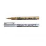 Artline Gold and Silver Calligraphy Marker. 2.5mm chisel tip. Pack of 6