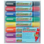 Artline 2-in-1 Flipchart Markers. Pack of 8 Assorted Colours