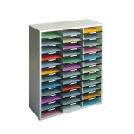 Fellowes A4 Literature Organiser, 36 Compartments, Dove Grey