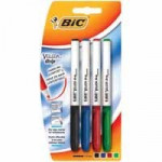 Bic Velleda Whiteboard Grip Markers. Assorted. (001) Pack of 4