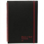 Black N Red Wiro Bound Polypropylene Notebooks