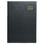 Collins A4 Diary, Day Per Page, Black, 2018, Each