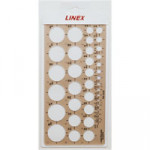 Linex Circle Template, 38 Circles 1-35mm. Size 240x120x1.2mm