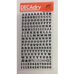 Decadry Transfers No4, 24pt, 6mm, 0.236inch, Black, Pack of 12 sheets