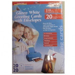 Decadry 2 Fold Event Cards, White, 210gsm, Size 297 x 210mm (A4) folds to 148.5 x 210mm (A5), Pack of 20 Cards and Envelopes