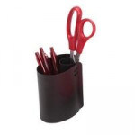 Deflecto Pen Pot. Black Steel Range. Each