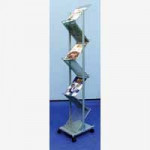 Deflecto 7 Shelf Mobile Magazine Display Stand A4 Silver, Each.
