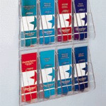 Deflecto Literature Wallrack 1/3xA4/DL 8-Pocket Clear 56201
