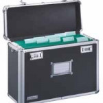 Leitz Personal Mobile Filing Case, Foolscap, 428 x 322 x 178mm, Chrome/Black