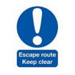 Escape Route - Keep Clear Sign