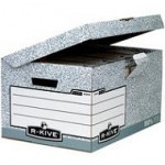 Fellowes R-Kive System Fliptop Storage Box, Grey/White, Pack of 10