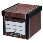 Fellowes R-Kive Premium Classic Storage Box Woodgrain, Pack of 10