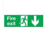 Fire Exit Down Sign 150x450mm