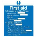 First Aid Notice 230X195mm Self Adhesive, Each