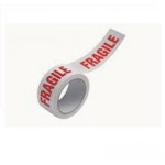 Flexocare Vinyl Tape Printed Fragile, White/Red, 50mm x 66m, Pack of 6