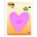 Post-it Note Heart with Lips Pink