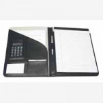 Leather Conference Folder with calculator. W240 x D17 x H320mm. Black. Each
