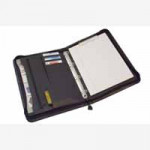 Leather Look Zipped Ring Binder. W260 x D50 x H360mm. Supplied empty. Black. Each