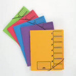 Concord Bright A4 7 Part File. Assorted colours. Pack of 10