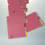 Concord Subject Dividers - A3, Foolscap, A4, A5 and Extra Wide.