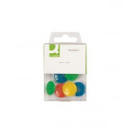 Q Connect Magnetic Drawing Pins. 24mm Assorted. Pack of 10.