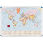 Nobo Magnetic World Map, Size W1236 x H866mm, Each
