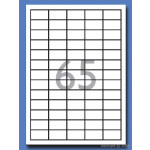 Decadry White Labels 38.1x21.2mm With Square Corners, Pack of 1950 labels