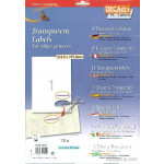 Decadry Transparent Inkjet Labels, Sheet of 1 with Square Corners