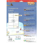 Decadry Transparent Inkjet Labels, Sheet of 16 with Round Corners