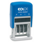 Colop Self-Inking Mini Text and Date Stamp "RECEIVED" or "PAID"