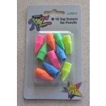 Linex Coloured Pencil Top Erasers. Pack of 10