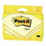 3M Post-It Notes. Canary Yellow. 76 x 127mm. 100 sheets per pad. Pack of 12