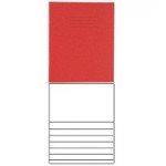 Rhino Project Book, Red Cover, Top Half Plain, Bottom Half 15mm Feint Ruled, Each