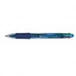 Q Connect 4 Colour Retractable Ballpoint Pen. Black, blue, red and green. Pack of 10