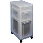 Storage Tower with Suspension File Drawer, Clear, Each