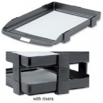 Rexel Agenda Classic 35 Letter Tray and Risers - Charcoal