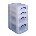 Really Useful Mobile Storage Unit with Removable Boxes Clear