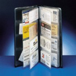 Rexel Business Card Holder, Holds 128 cards, Black, BCF1